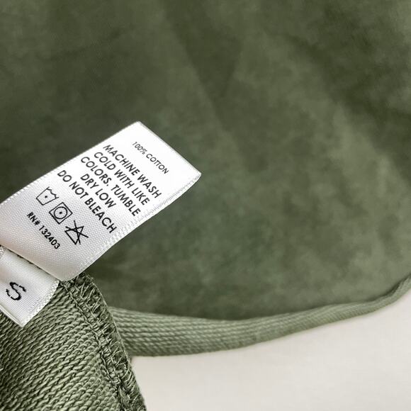 Cotton Citizen Hoodie Sweatshirt Small Green Pullover French Terry Short Sleeve - Picture 9 of 9